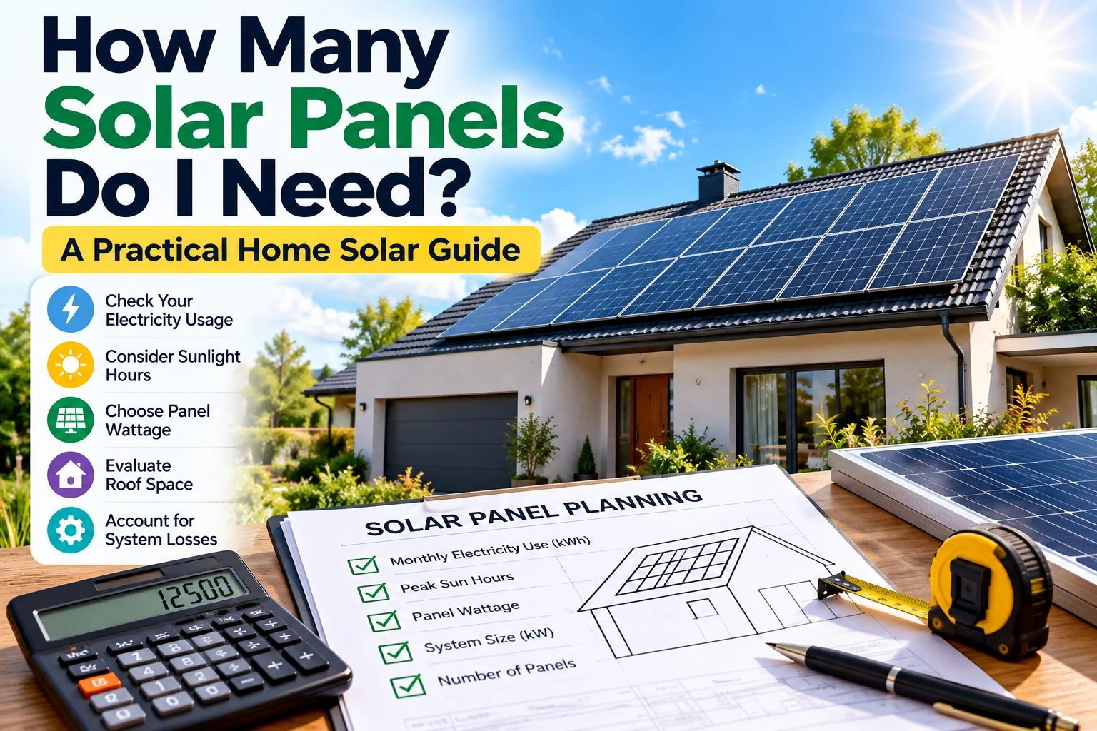 How Many Solar Panels Do I Need? A Practical Home Solar Guide